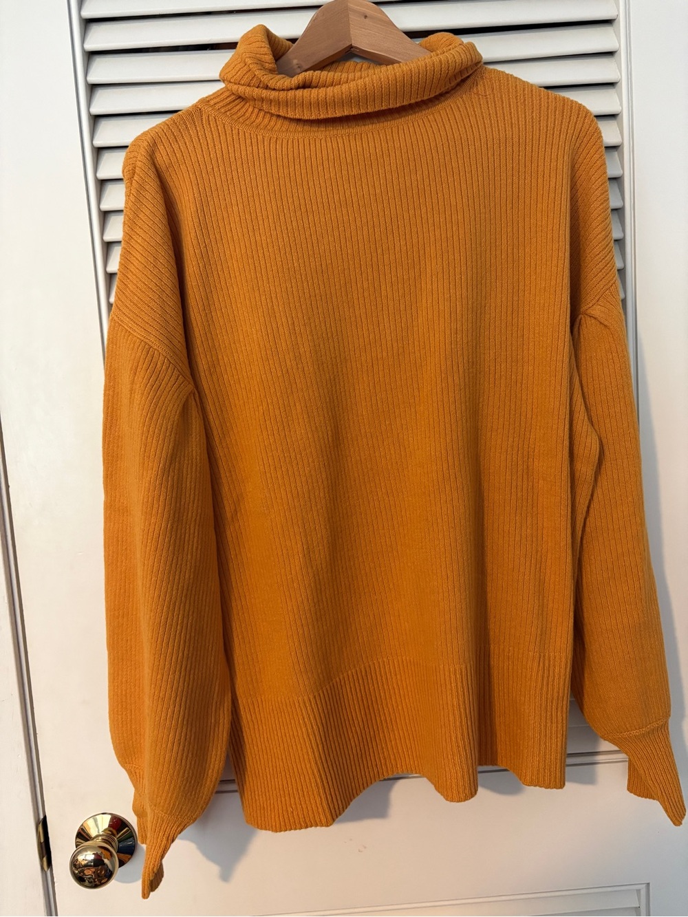Mud Pie Ribbed Turtleneck Sweater in Mustard Yellow